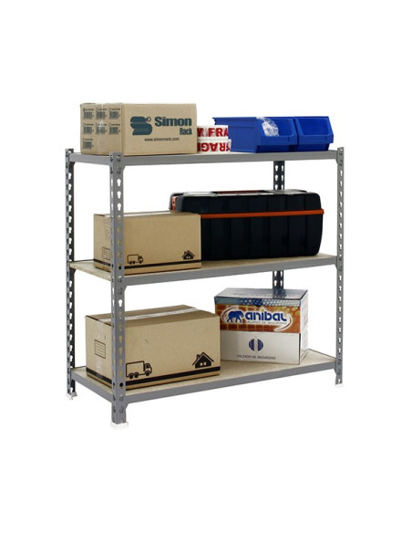 MADERCLICK PLUS storage shelf 3 shelves GRAY/WOOD