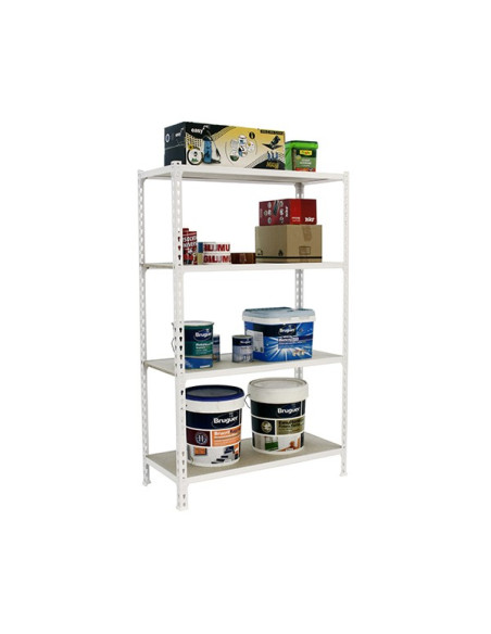 Estantería de almacenaje MADERCLICK PLUS 4 estantes BLANCO/MADERA