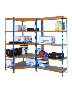 PACK MADERCLICK CORNER+1 MADER Blue/Orange/Wood 5 shelves 2