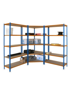 PACK MADERCLICK CORNER+2 MADER Blue/Orange/Wood 5 shelves 2