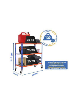 SIMONCLICK MOBILE PLUS Azul/Naranja/Galva 3 estantes 2