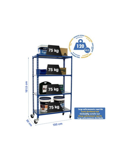 SIMONCLICK PLUS Blue/Galva shelving 4 shelves...