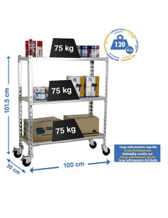MADERCLICK MOBILE PLUS Galva/Madera 3 estantes 2