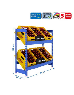 SIMONBOTTLE Etagère Bleue 2 Etagères 2