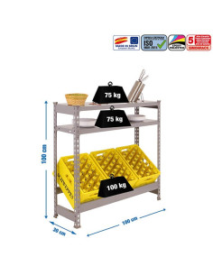 ÉTAGÈRE SIMONBOTTLE Gris 3 étagères 2