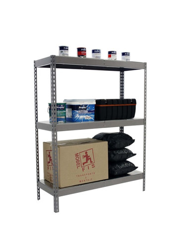 Estantería ECOFORTE METAL Gris/Galva 3 estantes