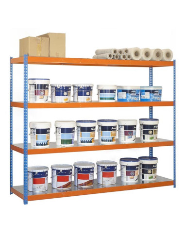 Etagère ECOFORTE METAL Bleu/Orange/Galva 4...