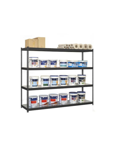 Estante ECOFORTE METAL Antracite/Galva 4 prateleiras