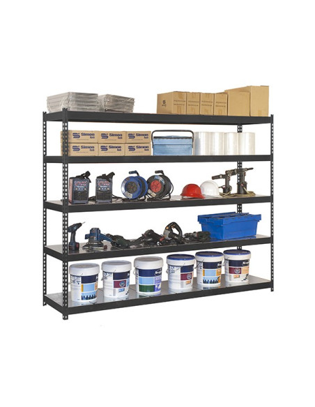 Estantería ECOFORTE METAL Antracita/Galva 5 estantes