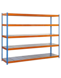 Estantería ECOFORTE METAL Azul/Naranja/Galva 5 estantes