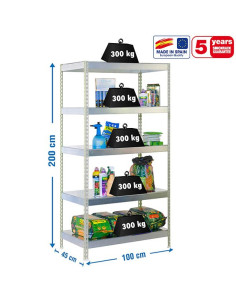 Estantería BRICOFORTE METAL Galvanizado 5 estantes 2