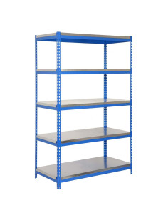Estantería BRICOFORTE METAL Azul/Galva 5 estantes