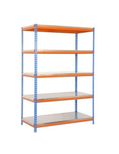 Estantería BRICOFORTE METAL Azul/Naranja/Galva 5 estantes