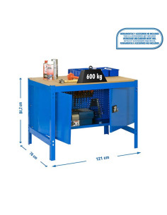 Bancada de trabalho SIMONWORK BT0 CABINET Azul/Madeira 1... 2