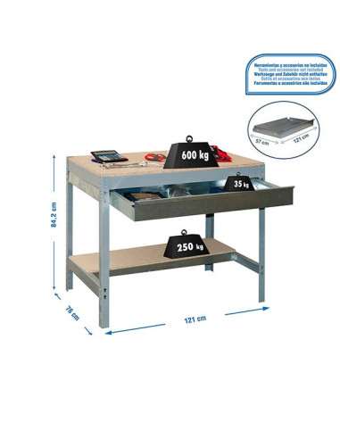 SIMONWORK BT0 BOX Etabli Gris/Bois 2...