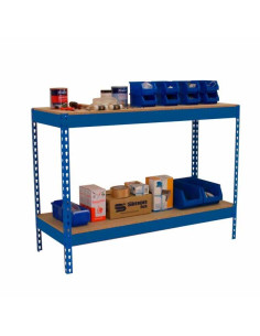 Établi SIMONWORK BASIC 2 étagères Bleu/Bois 2