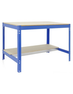 Établi SIMONWORK BT0 Bleu/Bois 2 étagères