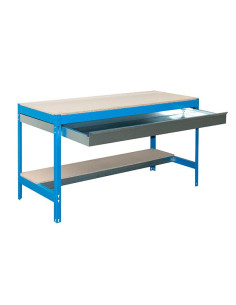 SIMONWORK BT0 BOX Blue/Wood workbench 2 shelves+drawer