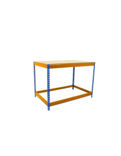 SIMONWORK BASIC workbench 1 shelf Blue/Orange/Wood