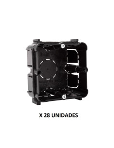 Caja mecanismos enlazable universal cuadrada (tornillo 4 posiciones) 65x65x42 mm con 2 tornillos. 28 unidades