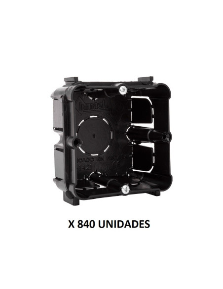 Boitier mécanisme carré universel enfichable (vis 4 positions) 65x65x42 mm avec 2 vis. 840 unités