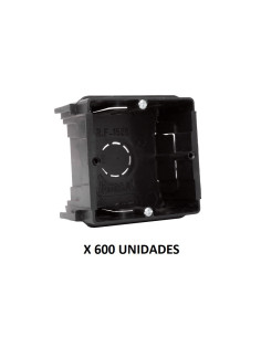Caja mecanismos enlazable universal cuadrada reforzada (tornillo 4 posiciones) 65x65x42 mm con 2 tornillos. 600 ude