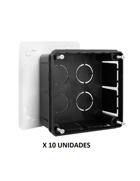 Caja empalmes 100x100x50 mm. Tapa tornillos. 10 unidades