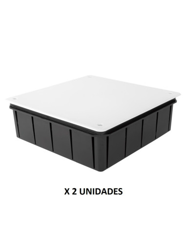 Caja empalmes 200x200x65 mm. Tapa tornillos. 2 unidades
