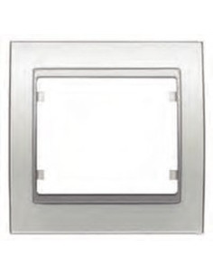 Frame 2 horizontal elements in zamak Mega series in satin...