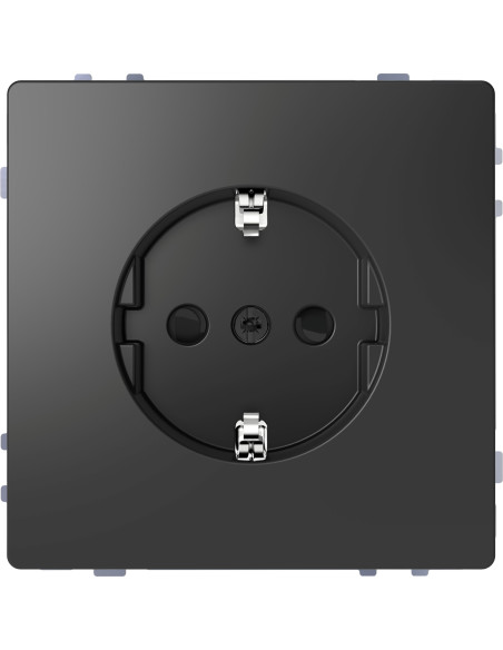 Schuko socket complete with 16A anthracite D-LIFE mechanism for recessed installation
