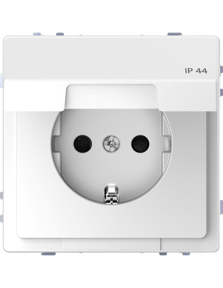 Schuko socket complete with 16A arctic white mechanism IP44 D-LIFE protection for recessed installation