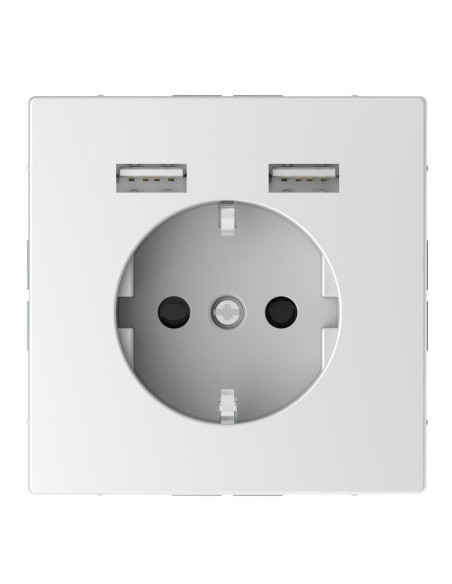 Schuko + 2 cargador USB 2,4A D-LIFE ártico