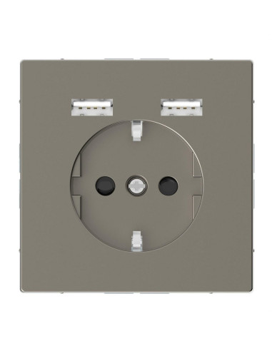 Schuko + 2 USB charger 2.4A D-LIFE nickel