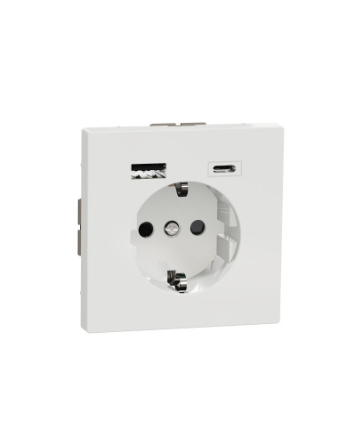 Double USB A+C D-life Arctic Schuko socket