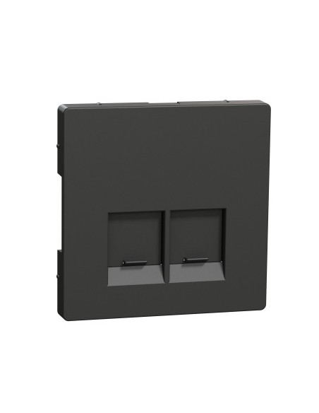 Tapa para toma doble tipo RJ45 D-LIFE en color antracita