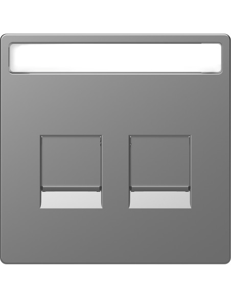 Cover for double RJ45 keystone socket in aluminum color D-LIFE