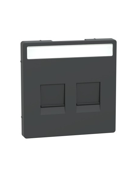 Tapa para toma doble tipo RJ45 keystone en color antracita D-LIFE
