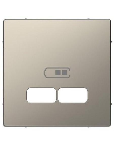 Tapa para toma de cargador doble tipo USB 2100mA en color níquel D-LIFE