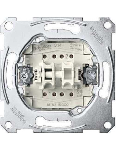 Doble interruptor 10A 250V ELEGANCE con 2 elementos basculantes