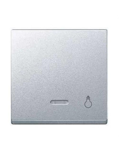 Tecla símbolo luz con visor ELEGANCE aluminio