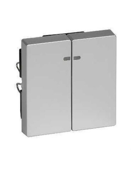 Tecla doble con visor aluminio