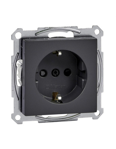 Complete Schuko socket with 16A anthracite...