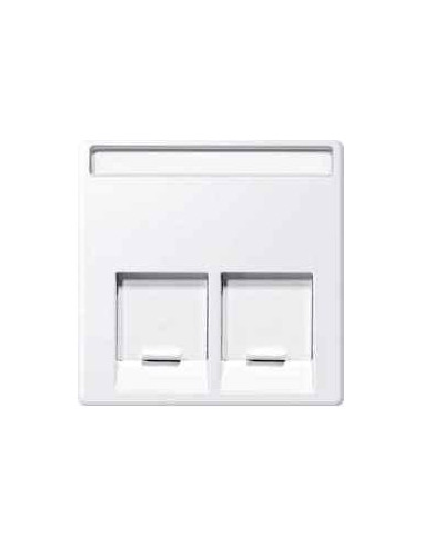 Cache RJ45 double ELEGANCE blanc actif
