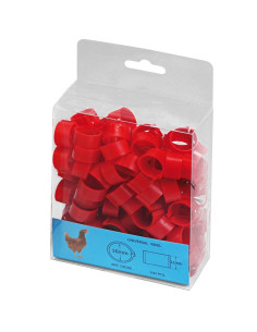 Anneaux en plastique pour poules, rouge (100 unités)
