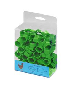 Anneaux en plastique pour poules, vert (100 unités)