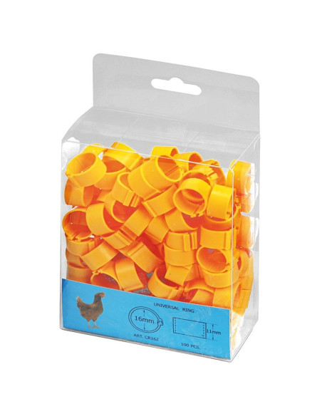 Anneaux en plastique pour poules, jaune (100 unités)