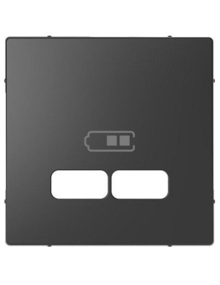 Tapa para toma de cargador doble tipo USB 2100mA en color antracita D-LIFE