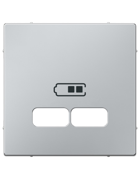 Cover for double USB 2100mA charger socket in aluminum color D-LIFE