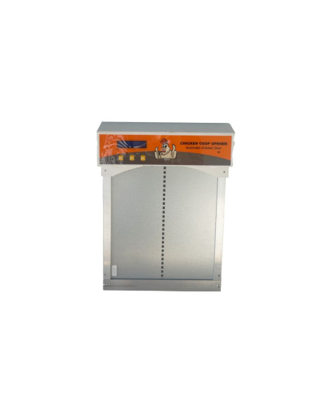 Puerta Automática de Chapa Galvanizada para Gallineros con 4 Modos de Control y Pantalla LCD