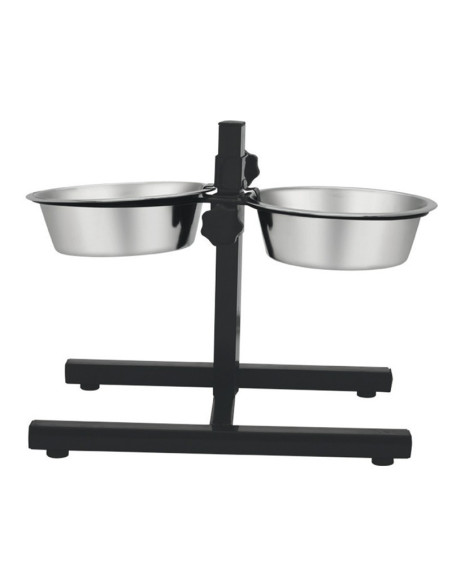 Comedouro duplo para cães com suporte ajustável 1,8 litros
